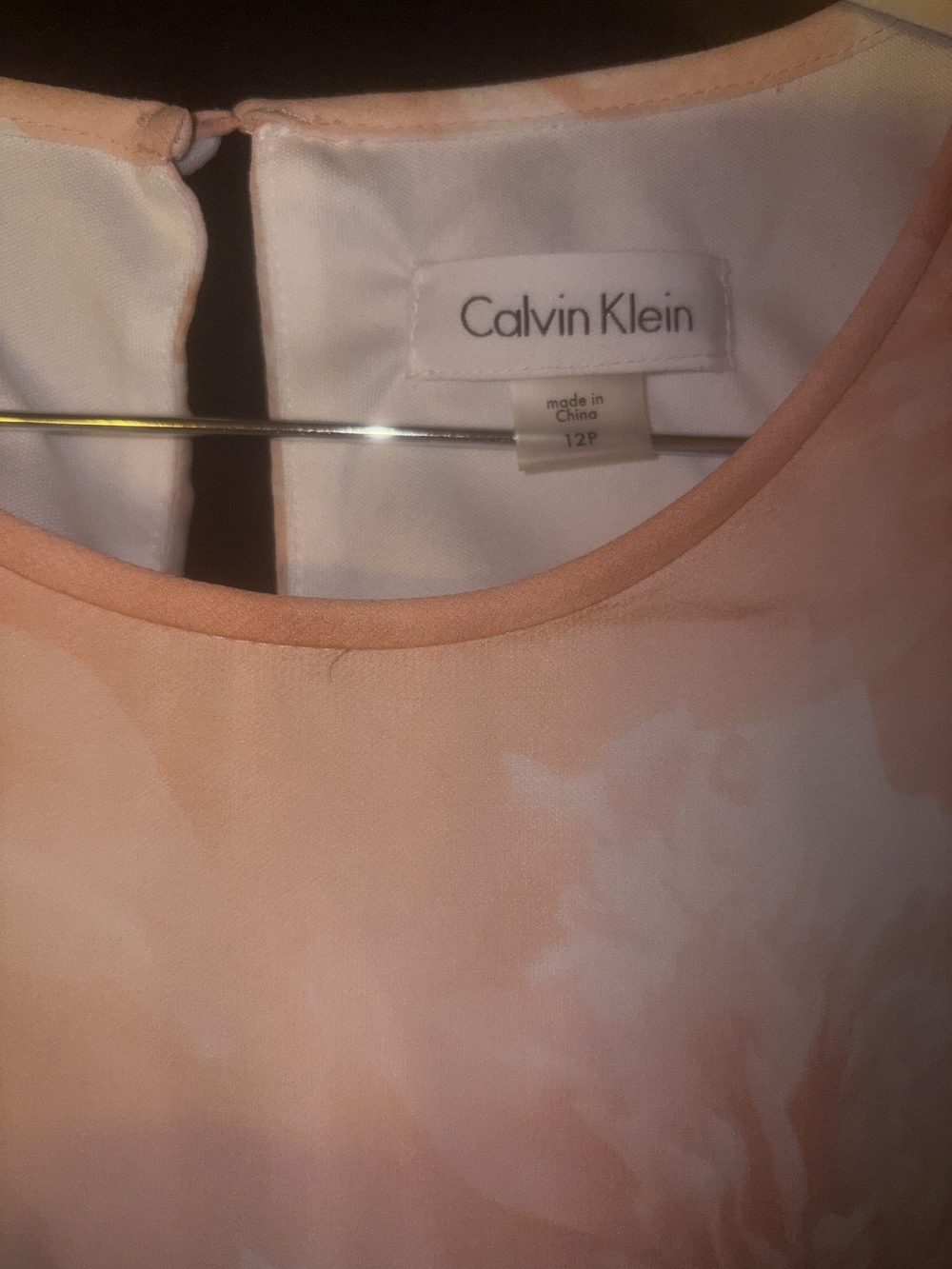 Calvin Klein Peach Floral Sleeveless Dress